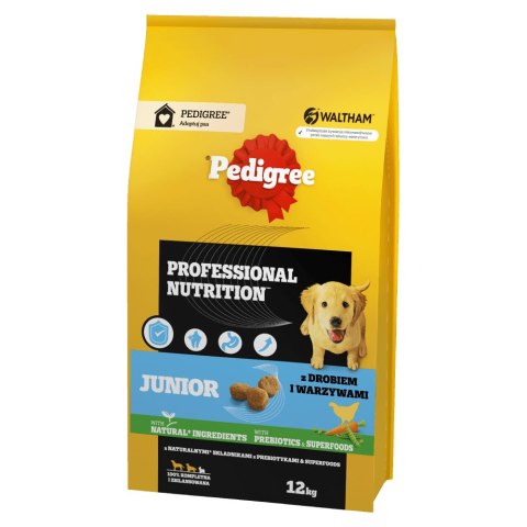 PEDIGREE Junior Professional Nutrition 12 kg z drobiem i warzywami - sucha karma dla szczeniąt psów dużych i średnich ras PEDIGREE Junior Professional Nutrition 12 kg z drobiem i warzywami - sucha karma dla szczeniąt psów dużych i średnich ras