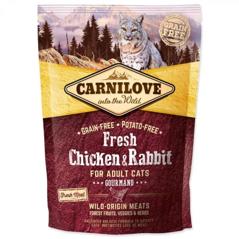 Carnilove Cat Fresh Chicken & Rabbit Gourmand - kurczak i królik 400g