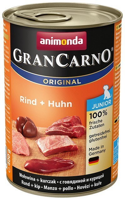 Animonda GranCarno Original Junior Rind Huhn Wołowina + Kurczak puszka 400g Animonda GranCarno Original Junior Rind Huhn Wołowina + Kurczak puszka 400g