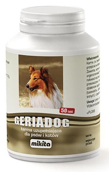 Mikita Geriadog 50 tabletek - preparat dla starszych lub osłabionych psów i kotów Mikita Geriadog 50 tabletek - preparat dla starszych lub osłabionych psów i kotów