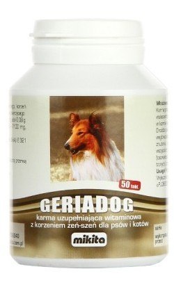 Mikita Geriadog 50 tabletek - preparat dla starszych lub osłabionych psów i kotów Mikita Geriadog 50 tabletek - preparat dla starszych lub osłabionych psów i kotów