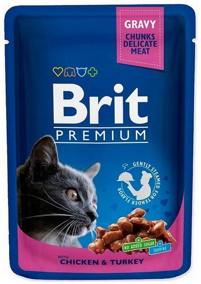Brit Premium Cat Adult Kurczak + Indyk saszetka 100g Brit Premium Cat Adult Kurczak + Indyk saszetka 100g