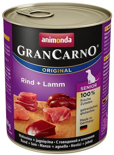 Animonda GranCarno Original Senior Rind Lamm Wołowina + Jagnięcina puszka 800g Animonda GranCarno Original Senior Rind Lamm Wołowina + Jagnięcina puszka 800g