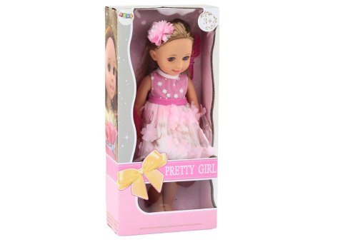 Lalka Różowa Sukienka Długie Włosy Spinka Szczotka 38cm Lalka Różowa Sukienka Długie Włosy Spinka Szczotka 38cm