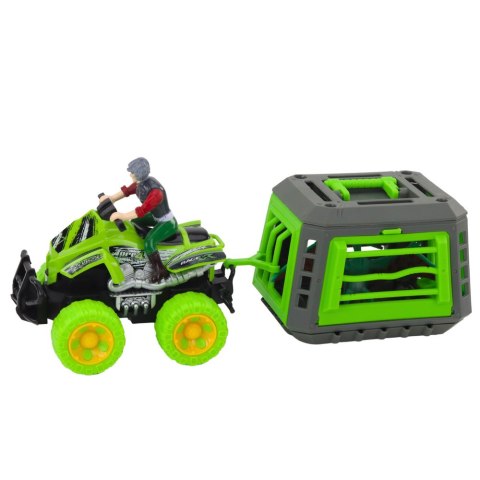 Zestaw Quad Z Kierowcą Klatka Z Dinozaurem Pterodaktyl Zestaw Quad Z Kierowcą Klatka Z Dinozaurem Pterodaktyl
