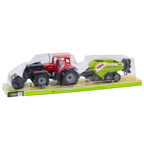 Zestaw Traktor Z Ładowaczem i Prasą Rolniczą Czerwony Zestaw Traktor Z Ładowaczem i Prasą Rolniczą Czerwony