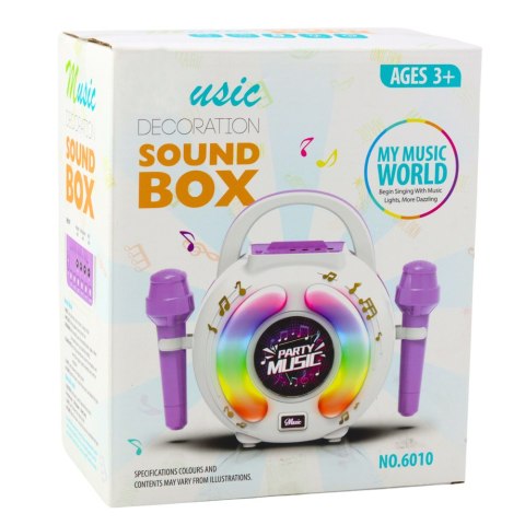 Zestaw Karaoke Dwa Mikrofony Głośnik Bluetooth MP3 Nagrywanie LED Zestaw Karaoke Dwa Mikrofony Głośnik Bluetooth MP3 Nagrywanie LED