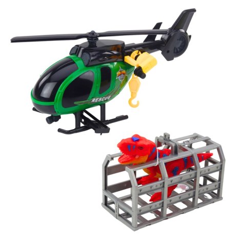 Zestaw Ratowniczy Ciężarówka Helikopter Samochód Dinozaur Światła Dźwięki Zestaw Ratowniczy Ciężarówka Helikopter Samochód Dinozaur Światła Dźwięki