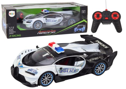 Auto Zdalnie Sterowane RC Policyjne w Skali 1:12 Biały Auto Zdalnie Sterowane RC Policyjne w Skali 1:12 Biały