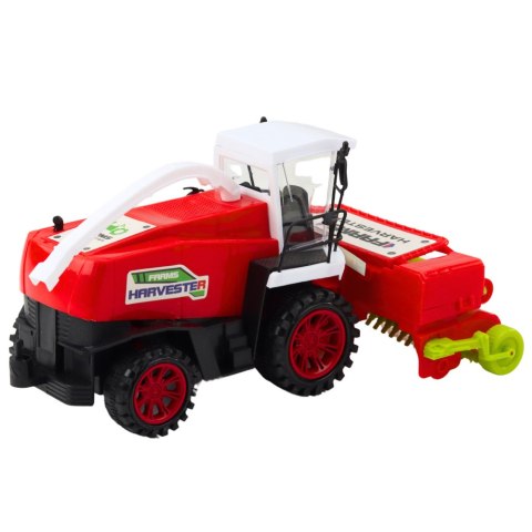 Kombajn Rolniczy Farmerski Z Hederem Napęd Czerwony Kombajn Rolniczy Farmerski Z Hederem Napęd Czerwony