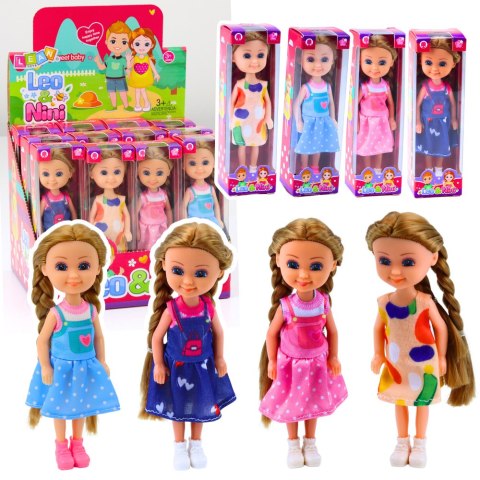 Mini Laleczka Z Długimi Włosami W Sukience 15cm Mix Mini Laleczka Z Długimi Włosami W Sukience 15cm Mix
