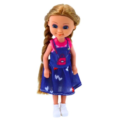 Mini Laleczka Z Długimi Włosami W Sukience 15cm Mix Mini Laleczka Z Długimi Włosami W Sukience 15cm Mix
