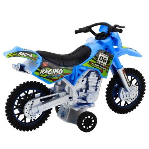 Motor Crossowy Off-Road Napęd Światła Dźwięki Niebieski Motor Crossowy Off-Road Napęd Światła Dźwięki Niebieski