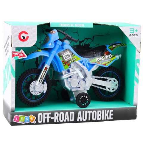 Motor Crossowy Off-Road Napęd Światła Dźwięki Niebieski Motor Crossowy Off-Road Napęd Światła Dźwięki Niebieski