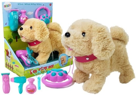 Pluszowy Piesek na Smyczy na Baterie Kremowy Akcesoria Pluszowy Piesek na Smyczy na Baterie Kremowy Akcesoria