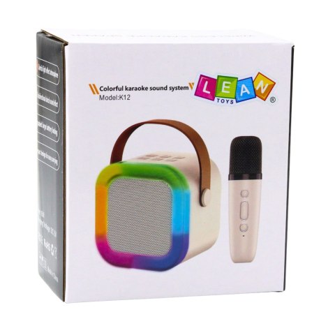 Zestaw Karaoke Głośnik Mikrofon Bezprzewodowy K12 RGB Bluetooth Różowy Zestaw Karaoke Głośnik Mikrofon Bezprzewodowy K12 RGB Bluetooth Różowy