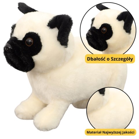 Pluszowa Maskotka Przytulanka Pies Mops Biały 19cm Pluszowa Maskotka Przytulanka Pies Mops Biały 19cm