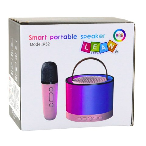 Zestaw Do Karaoke Głośnik Mikrofon Bezprzewodowy K52 RGB Bluetooth Różowy Zestaw Do Karaoke Głośnik Mikrofon Bezprzewodowy K52 RGB Bluetooth Różowy