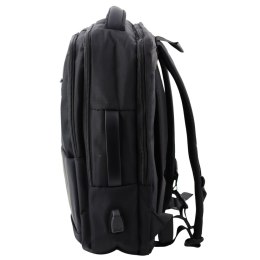 Plecak Miejski Biznesowy USB Pas Piersiowy Czarny 26L