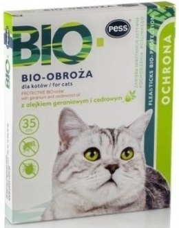 PESS Obroża biologiczna z olejkiem geraniowym 35cm