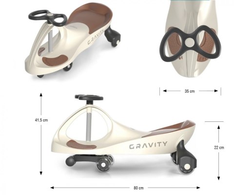 Jeździk Grawitacyjny Gravity beżowo-brązowy Jeździk Grawitacyjny Gravity beżowo-brązowy