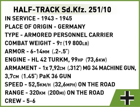 Klocki Half-Truck Sd.Kfz.251 500 klocków Klocki Half-Truck Sd.Kfz.251 500 klocków