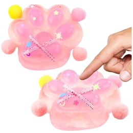 Gniotek Kocia Łapka Antystresowa Sensoryczna Squishy Kokardka Przeźroczysta