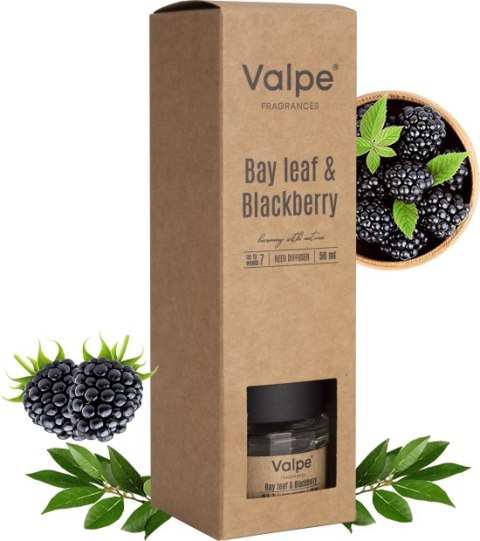 VALPE Dyfuzor Zapachowy Z Patyczkami LIŚĆ LAUROWY - JEŻYNA 50 ml dz50-325 VALPE Dyfuzor Zapachowy Z Patyczkami LIŚĆ LAUROWY - JEŻYNA 50 ml dz50-325