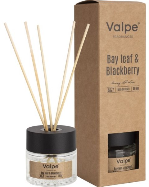 VALPE Dyfuzor Zapachowy Z Patyczkami LIŚĆ LAUROWY - JEŻYNA 50 ml dz50-325 VALPE Dyfuzor Zapachowy Z Patyczkami LIŚĆ LAUROWY - JEŻYNA 50 ml dz50-325