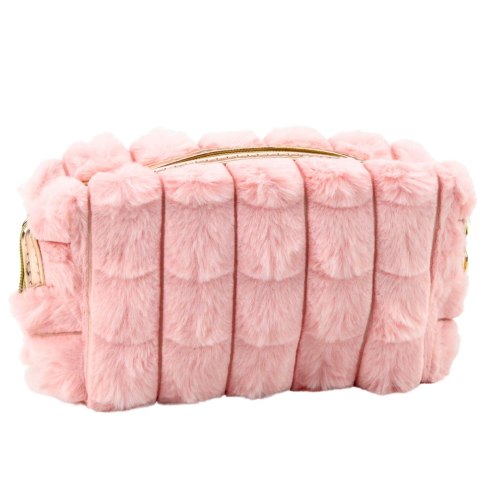 Kosmetyczka Pluszowa Z Uchwytem Pojemna Różowa 20cm Kosmetyczka Pluszowa Z Uchwytem Pojemna Różowa 20cm