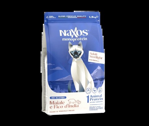 NAXOS CAT STERILIZED dla kotów sterylizowanych wieprzowina i opuncja figowa 1,5 kg NAXOS CAT STERILIZED dla kotów sterylizowanych wieprzowina i opuncja figowa 1,5 kg