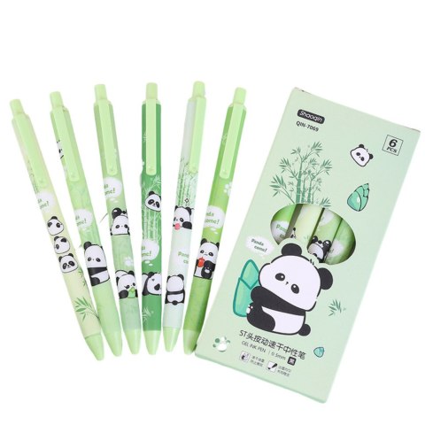 Zestaw Długopisów Panda Bambus Zielone Czarny Tusz 0,5mm 6szt Zestaw Długopisów Panda Bambus Zielone Czarny Tusz 0,5mm 6szt