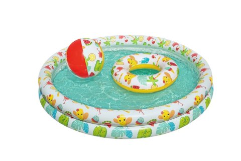 Zestaw Dmuchany Basen 3w1 Piłka Koło 122 x 20 cm Bestway 51124 Zestaw Dmuchany Basen 3w1 Piłka Koło 122 x 20 cm Bestway 51124
