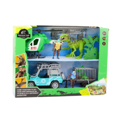 Zestaw Z Dinozaurem Helikopter Samochód Figurki Akcesoria Światła Dźwięki Zestaw Z Dinozaurem Helikopter Samochód Figurki Akcesoria Światła Dźwięki