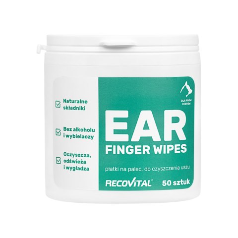 Ear Finger Wipes - płatki do uszu dla psów i kotów 50 szt Ear Finger Wipes - płatki do uszu dla psów i kotów 50 szt