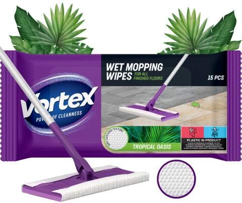 VORTEX Ściereczki do mycia podłóg 15 szt Tropical Oasis VORTEX Ściereczki do mycia podłóg 15 szt Tropical Oasis