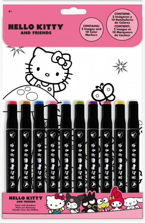 Kolorowanka Hello Kitty malowanie po numerach Kolorowanka Hello Kitty malowanie po numerach