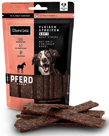 Chewies Meat Strips Soft Mini Konina 70g Chewies Meat Strips Soft Mini Konina 70g