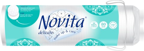 NOVITA Delikatne płatki kosmetyczne 80 sztuk NOVITA Delikatne płatki kosmetyczne 80 sztuk