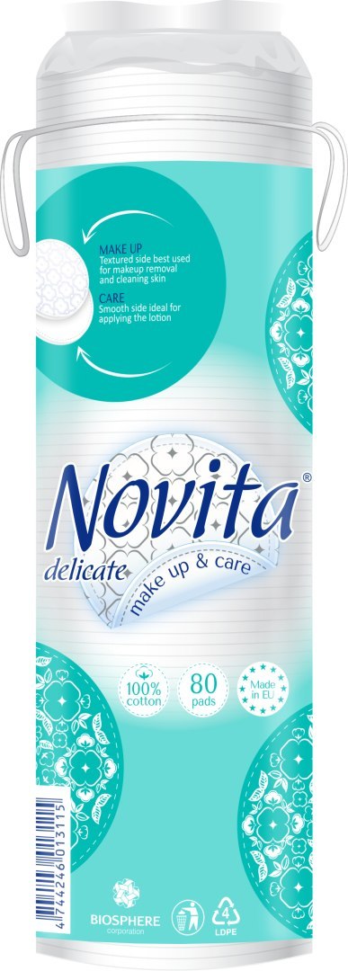 NOVITA Delikatne płatki kosmetyczne 80 sztuk NOVITA Delikatne płatki kosmetyczne 80 sztuk