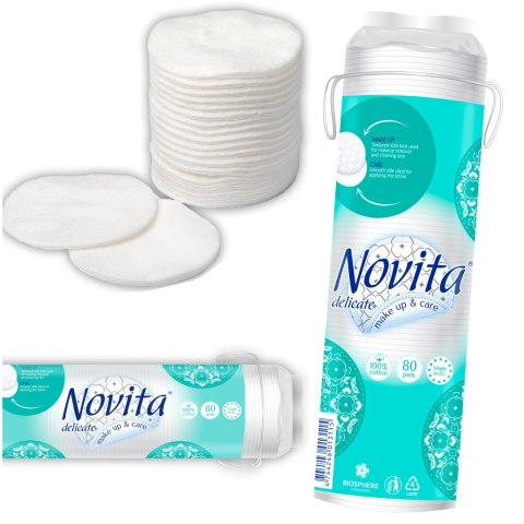 NOVITA Delikatne płatki kosmetyczne 80 sztuk NOVITA Delikatne płatki kosmetyczne 80 sztuk