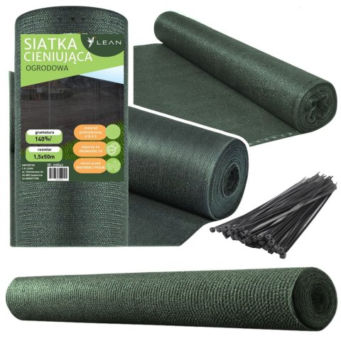Siatka Cieniująca Na Ogrodzenie Płot Maskująca Zielona 1.5M 50M 140g/m² Siatka Cieniująca Na Ogrodzenie Płot Maskująca Zielona 1.5M 50M 140g/m²