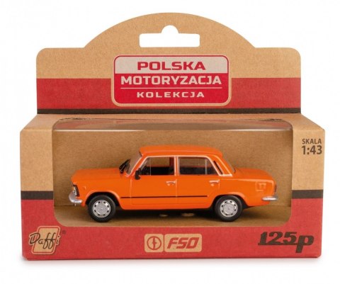 Pojazd PRL Fiat 125p pomarańczowy Pojazd PRL Fiat 125p pomarańczowy