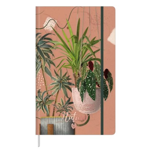 Notatnik Zeszyt Planner W Linie Liście Rośliny Gumka A5 80 Kartek Notatnik Zeszyt Planner W Linie Liście Rośliny Gumka A5 80 Kartek