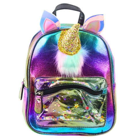 Plecak Dziecięcy Z Rogiem Jednorożca Ruchome Konfetti Tęczowy 25cm 4,5L Plecak Dziecięcy Z Rogiem Jednorożca Ruchome Konfetti Tęczowy 25cm 4,5L