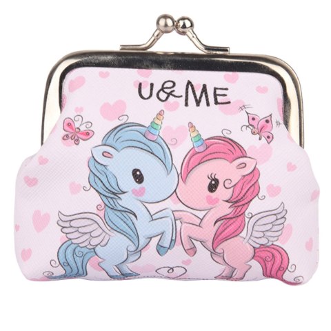Portfelik Dziecięcy Dwa Jednorożce U&ME Metalowy Zatrzask 10x9cm Portfelik Dziecięcy Dwa Jednorożce U&ME Metalowy Zatrzask 10x9cm