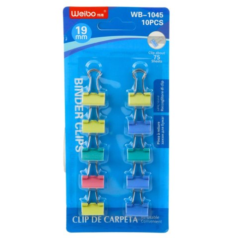 Zestaw Klipsów Spinaczy Biurowych Do Papieru Kolorowe 10szt 19mm Zestaw Klipsów Spinaczy Biurowych Do Papieru Kolorowe 10szt 19mm