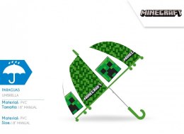 Parasolka przezroczysta manualna Minecraft zielona