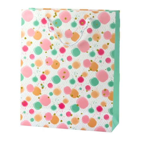 Torba Prezentowa Kropki Akwarelowe Pastelowe 32 × 26 × 10 cm Torba Prezentowa Kropki Akwarelowe Pastelowe 32 × 26 × 10 cm