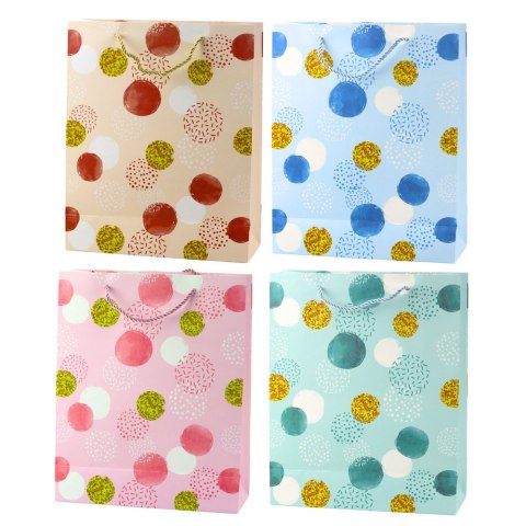Torba Prezentowa Wzór Złote Kropki Pastelowa 32 × 26 × 10 cm Torba Prezentowa Wzór Złote Kropki Pastelowa 32 × 26 × 10 cm